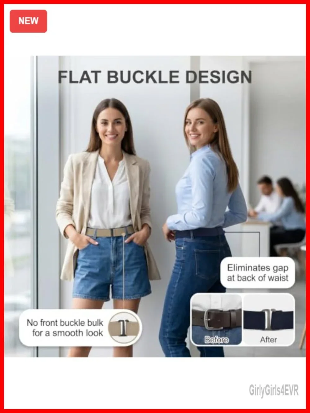 3 Pack Women's Stretch Belts Adjustable Elastic Belts for Jeans Pants Dresses